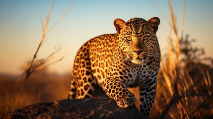 A breathtaking shot of a Jaguar his natural habitat, showcasing his majestic beauty and strength.