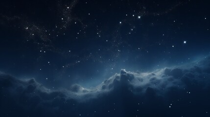Illustration of a breathtaking night sky filled with twinkling stars and beautiful clouds