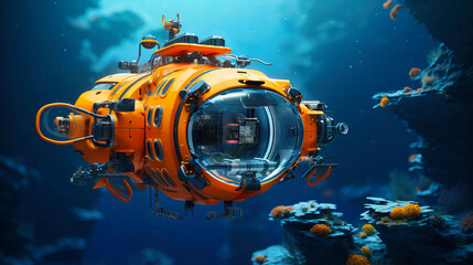 Oceanic Tech Explorations, Using Autonomous Submersibles for Deep-Sea Discoveries - obrazy, fototapety, plakaty
