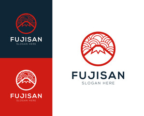 Abstract Mountain Fujisan logo design vector illustration