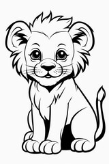 Black and white illustration of animals, cartoon page, coloring page for kids and adults.