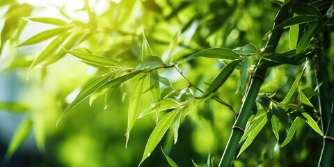 Bamboo plant background. Generative AI - obrazy, fototapety, plakaty