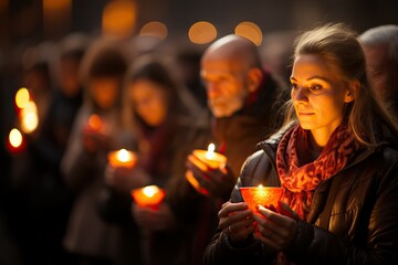 All Saints' Day. Candlelit Vigil. AI generated
