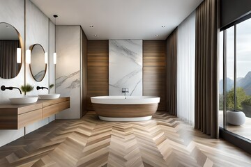 Fototapeta na wymiar bathroom interior with bathtub