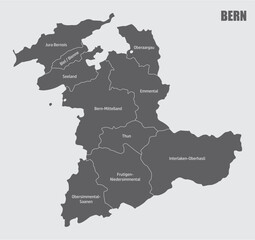 Bern Canton administrative map