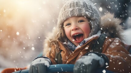 Girl gets an adrenaline rush from sledding. 