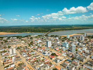 aerial photo with drone of the city of Linhares Espirito Santo Brazil