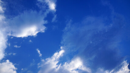 Blue sky with white clouds. Background sky gradient 
