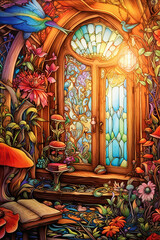 Obraz premium Inside Fairy House, Elf House