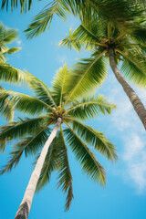 Fototapeta na wymiar Palms against Blue Sky