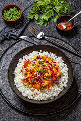 bang bang shrimp rice bowl with fresh veggies