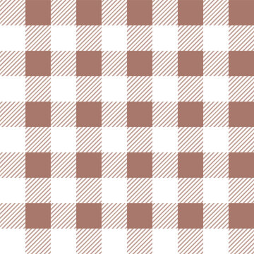 Gingham seamless pattern with red and white color, checkerboard background, square, tablecloth, Vector illustration. 