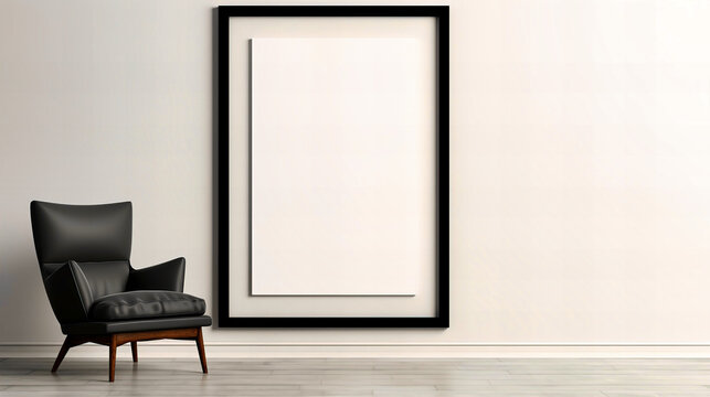 White frame with a matte black matboard,