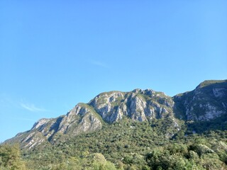 mountain landscape with blue sky