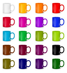 Photorealistic colored cups for logos and graphics