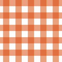 Gingham seamless pattern with red and white color, checkerboard background, square, tablecloth, Vector illustration. 