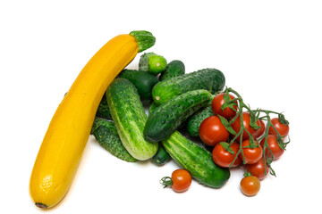 fresh vegetables on a white background, fresh group of vegetables on a white background