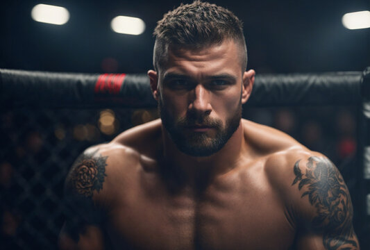 Caucasian male MMA fighter portrait