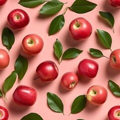 Apples sparse seamless pattern.