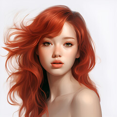 Obraz premium girl with red hair, portrait of a young pretty female person.