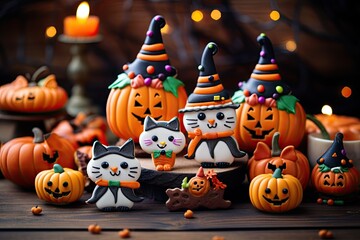 halloween decorated cookies Generative AI