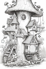 Inside Fairy Houses, fairy houses, illustrations,  architecture, fantasy houses