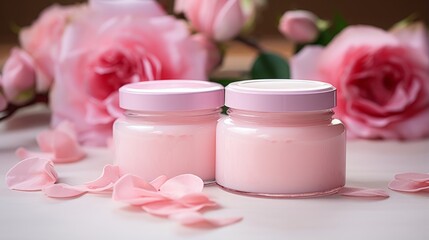 Fototapeta na wymiar jar of cream. skin care cosmetics.
