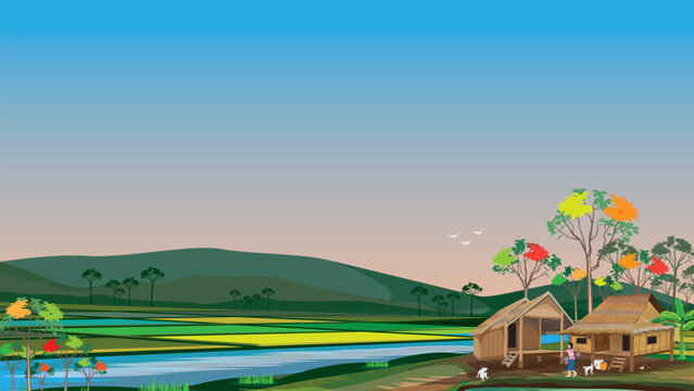 lifestyle of people at countryside  vector design