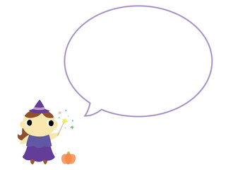 ハロウィンの魔女1　吹き出し付