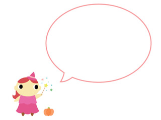 ハロウィンの魔女3　吹き出し付