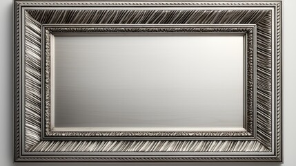 Silver frame for paintings, mirrors or photo isolated on white background. 