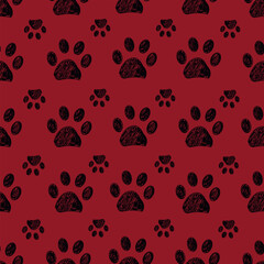 Christmas design seamless paw prints pattern 4