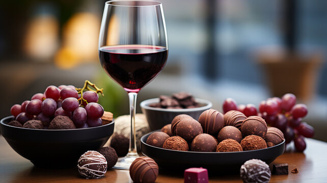 composition with tasty chocolate candies,