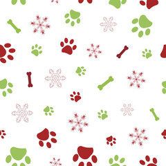 Christmas design seamless paw prints pattern 2 - 644616861