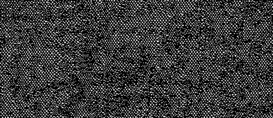 Rich, heavy fabric texture. Vector texture of weaving cloth. Grunge background. Abstract halftone vector illustration. Overlay for interesting effect and depth. Black isolated on white background.