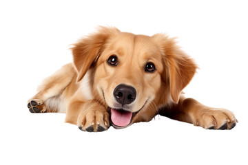 Portrait of a friendly dog, on a transparent background