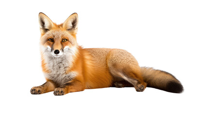 Fototapeta premium Portrait of a friendly fox, on a transparent background