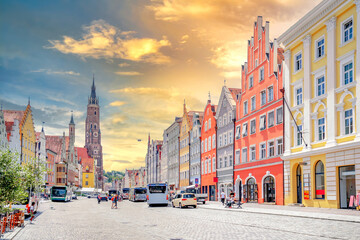 Fototapeta premium St. Martin Kirche, Altstadt, Landshut, Bayern, Deutschland 