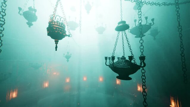 Alluring ambiance dimly lit gothic sanctuary candles