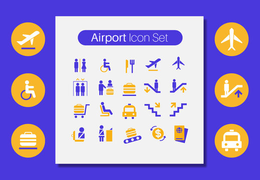 Airport Pictogram Icon Set