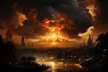 Atomic explosion realistic style