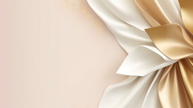 Pastel Beige And White Gradiant Background Wallpaper With Minimalist And Shining Gold Decoration