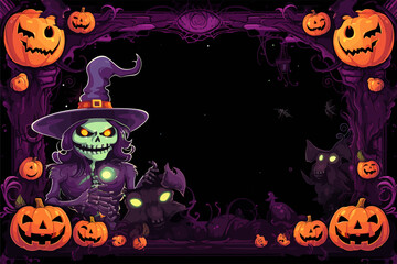 Halloween background frame with copy space