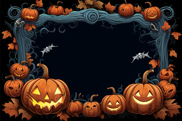 Halloween background frame with copy space