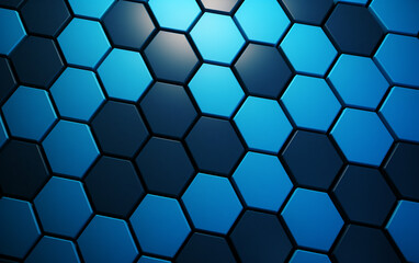 Fototapeta premium Blue hexagon pattern.3d rendering 
