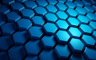 Fototapeta premium Blue hexagon pattern.3d rendering