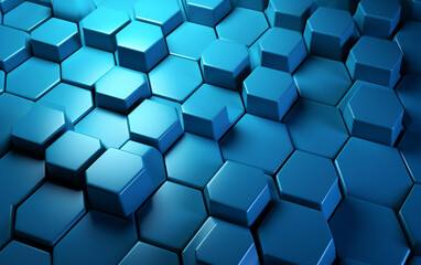 Blue hexagon pattern.3d rendering