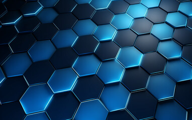 Blue hexagon pattern.3d rendering