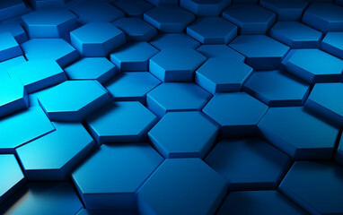 Obraz na płótnie Canvas Blue hexagon pattern.3d rendering