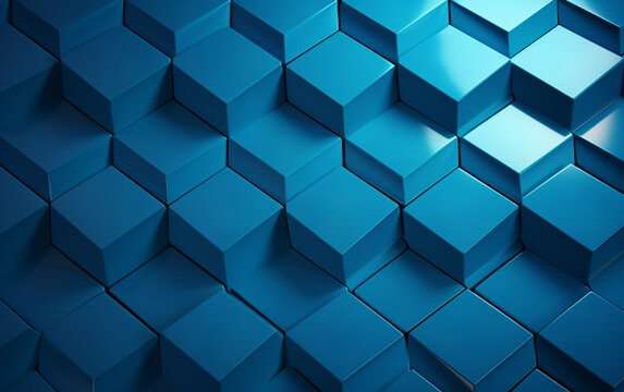 Blue hexagon pattern.3d rendering